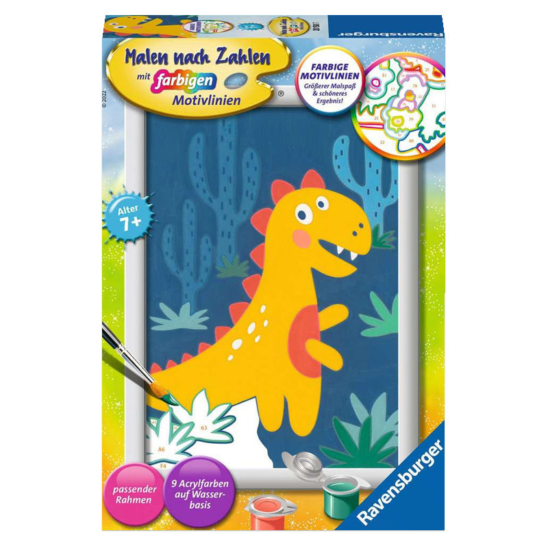 Malen nach Zahlen - Frecher Dino