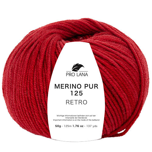 Merino 125 Retro rot meliert