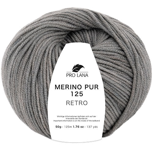 Merino 125 Retro hellgrau meliert