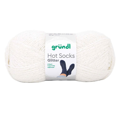 Hot Socks Glitter weiß