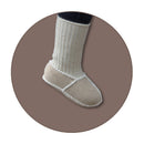 Baby Lammfellschuhe mit Strickbündchen - sand