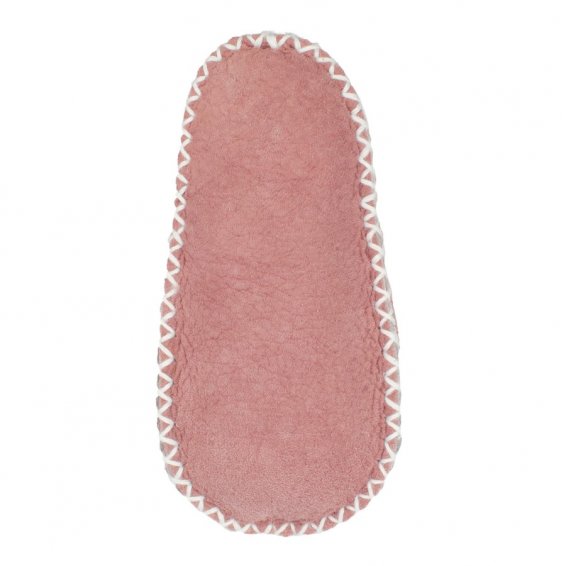 Baby Lammfellschuhe mit Strickbündchen - rosé