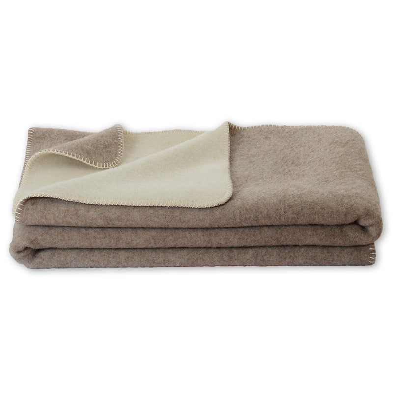 Decke "Ökolana" beige / weiß