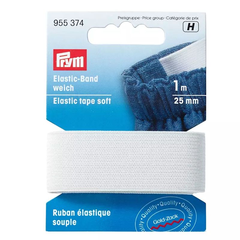 Elastic-Band weich 25mm weiß