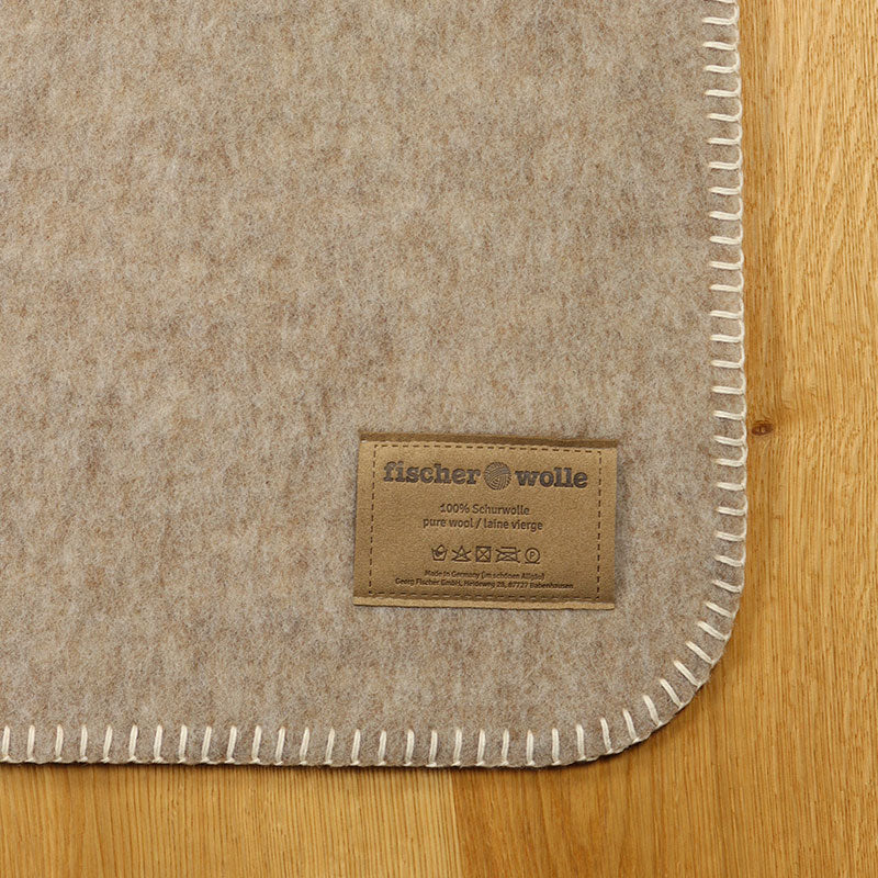Decke "Ökolana" beige / weiß