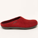 Merino-Hausschuh mit Gummilaufsohle "rubin"