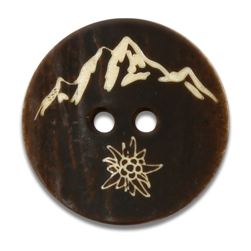 Hirschhornknopf "Gebirge" (Imitat)