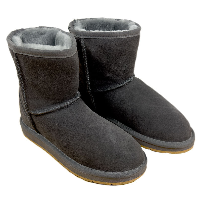 Lammfell-Boots Damen - anthrazit