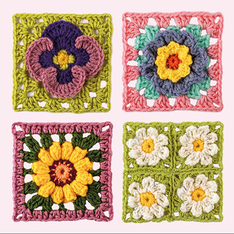 Granny Square Häkelkarten - Blumen