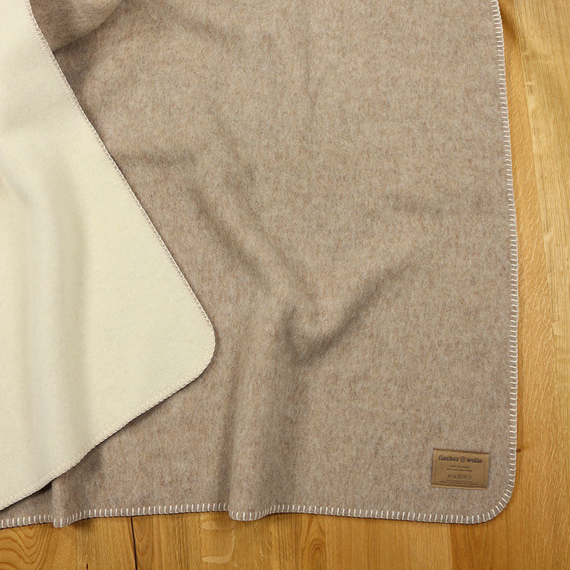 Decke "Ökolana" beige / weiß
