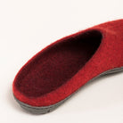 Merino-Hausschuh mit Gummilaufsohle "rubin"
